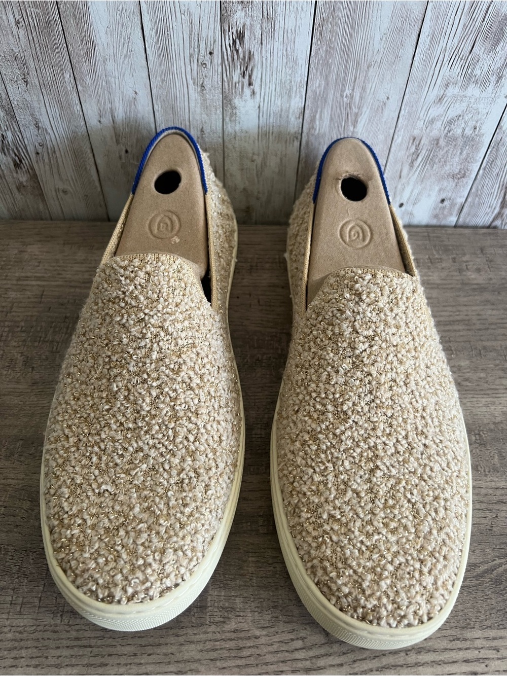 Rothy's Original Honeybun Shimmer Bouclé Slip-On Sneakers Womens Size 9